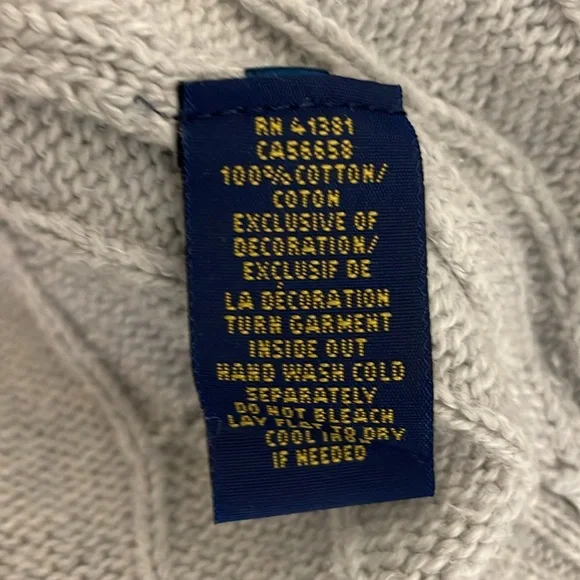 POLO RALPH LAUREN Cotton Cable knit Pullover Crew Neck Men's Sweater size XXL - Picture 6 of 6